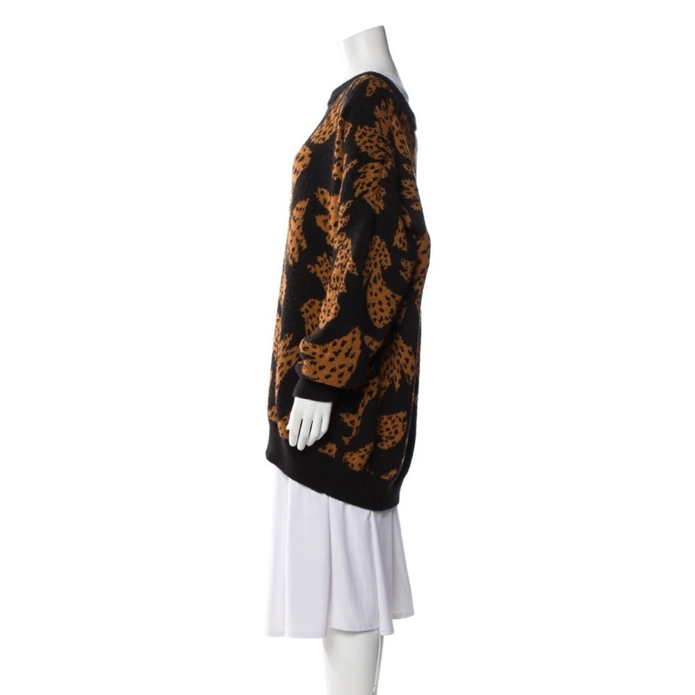 FARM Rio Women’s Black Brown Bananica Intarsia Crewneck Oversized Sweater XS - Picture 9 of 16